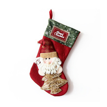 DEQI 3D Christmas Stocking Character Hanging Christmas Socks Candy Bag Gift Santa Snowman Reindeer Decoration